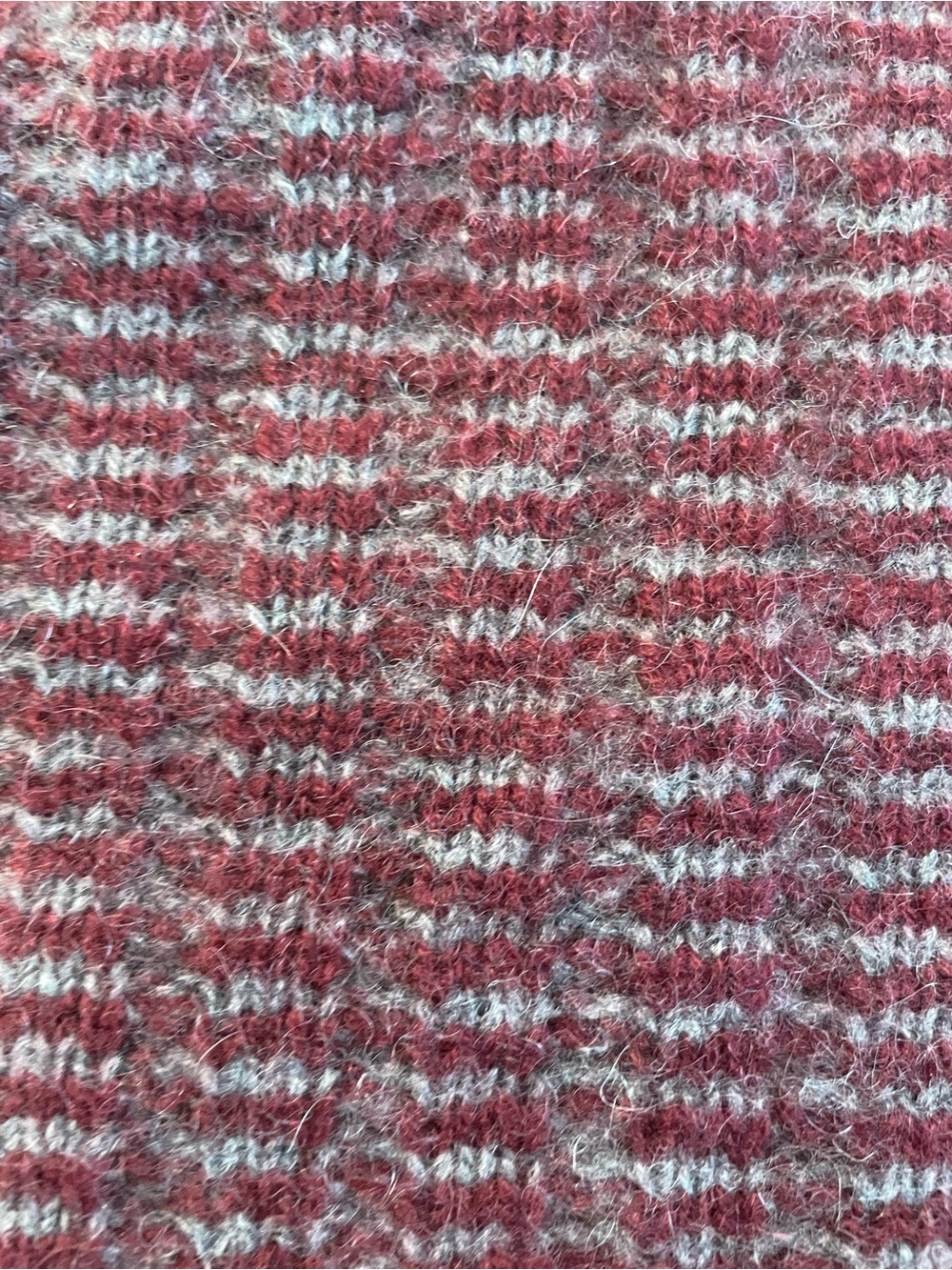 Saks Fifth Avenue Cashmere Sweater Maroon and Grey Striped Mens XL Crewneck - Picture 11 of 12